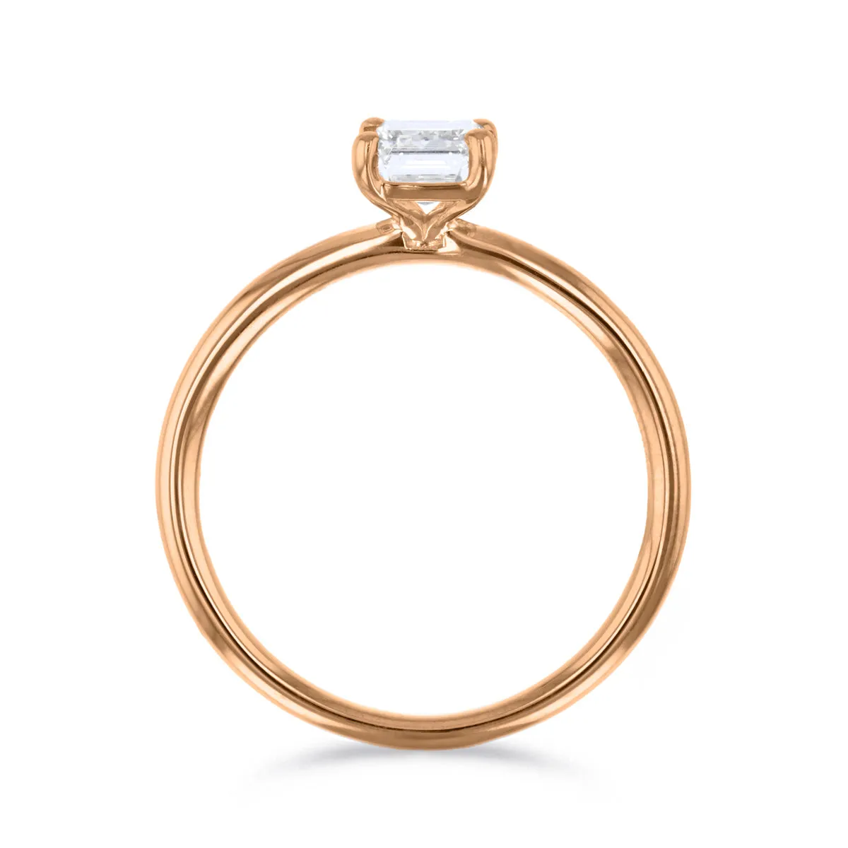 0-35ct Sofia Emerald Cut Diamond Solitaire Engagement Ring | 18ct Rose Gold