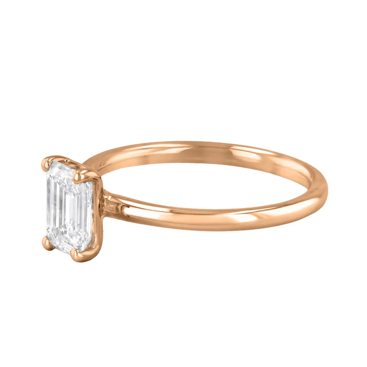 0-35ct Sofia Emerald Cut Diamond Solitaire Engagement Ring | 18ct Rose Gold