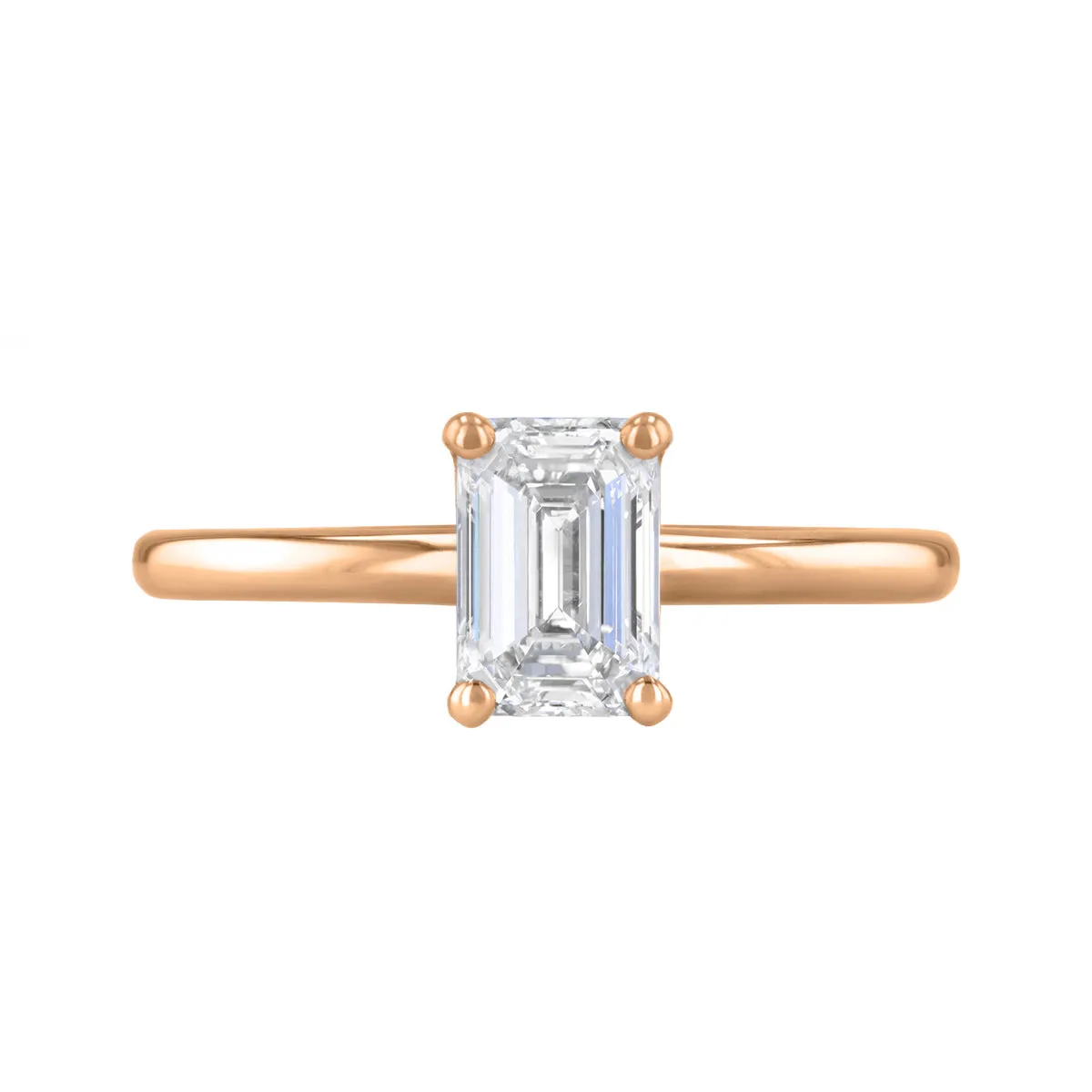 0-35ct Sofia Emerald Cut Diamond Solitaire Engagement Ring | 18ct Rose Gold