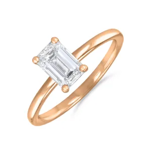 0-35ct Sofia Emerald Cut Diamond Solitaire Engagement Ring | 18ct Rose Gold