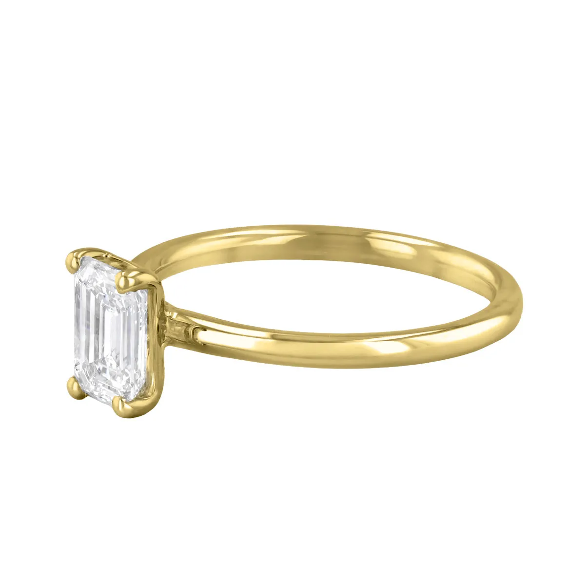 0-75ct Sofia Emerald Cut Diamond Solitaire Engagement Ring | 18ct Yellow Gold