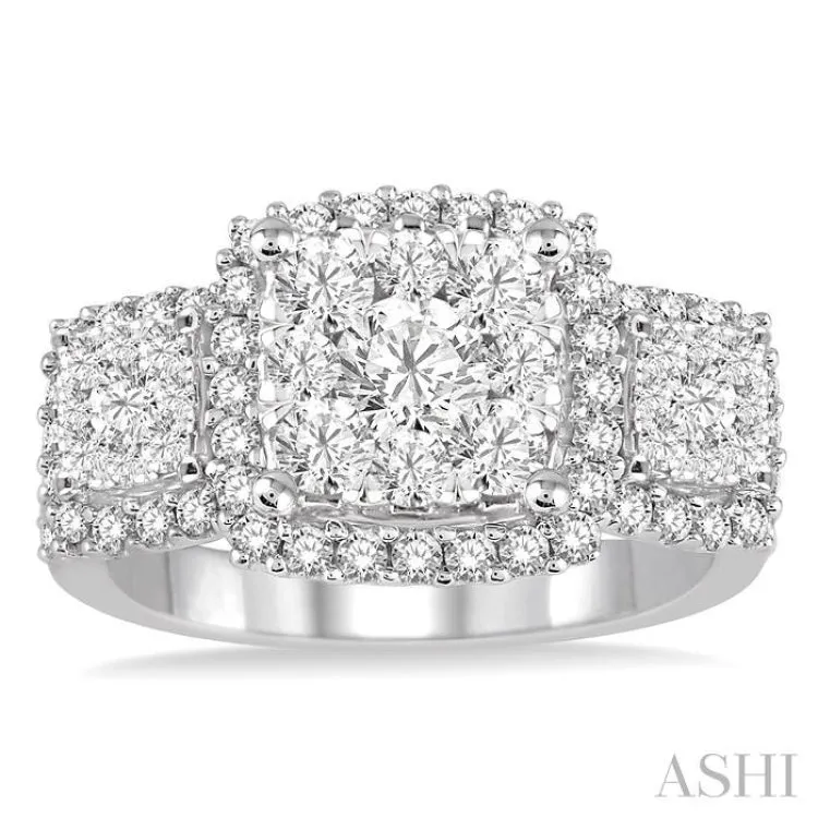 1 3/8 Ctw Diamond Lovebright Ring in 14K White Gold