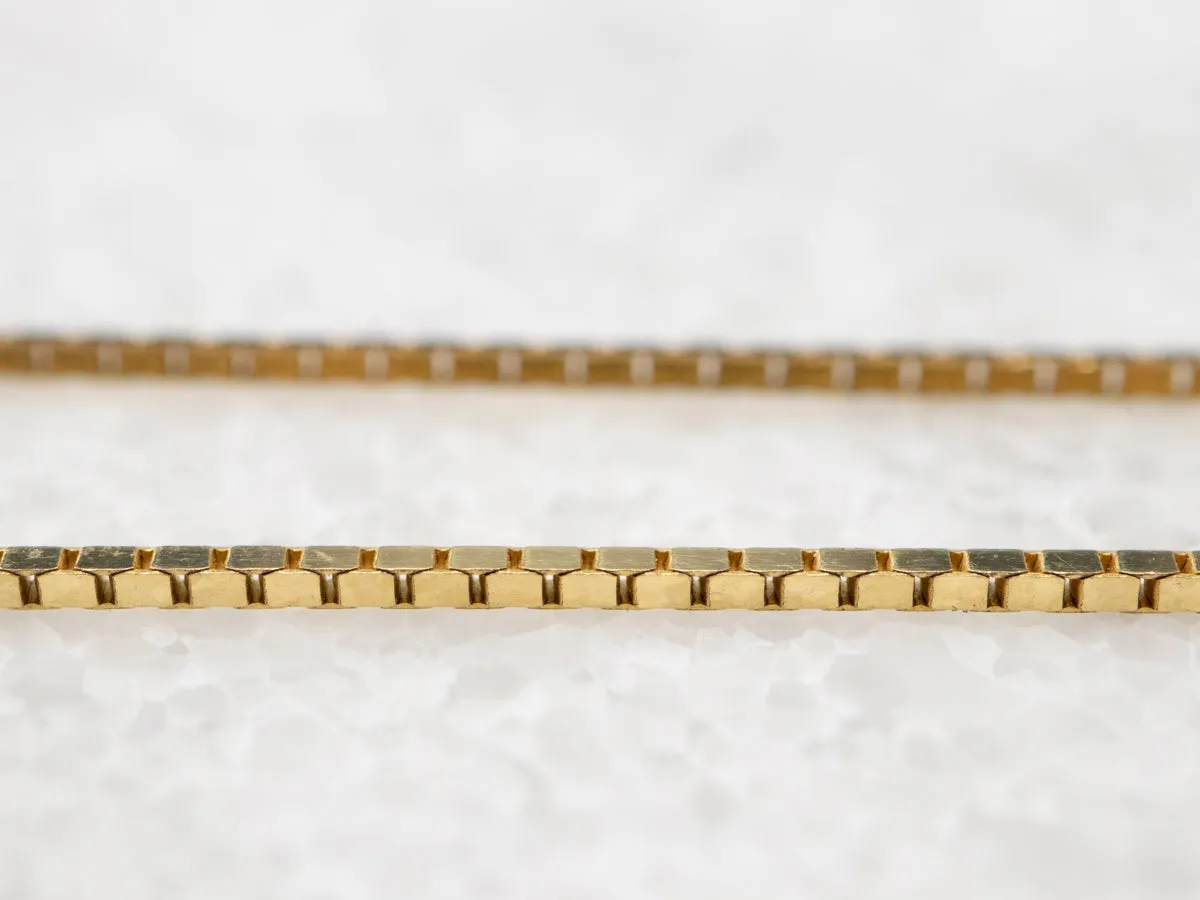 14K Gold Box Chain Necklace