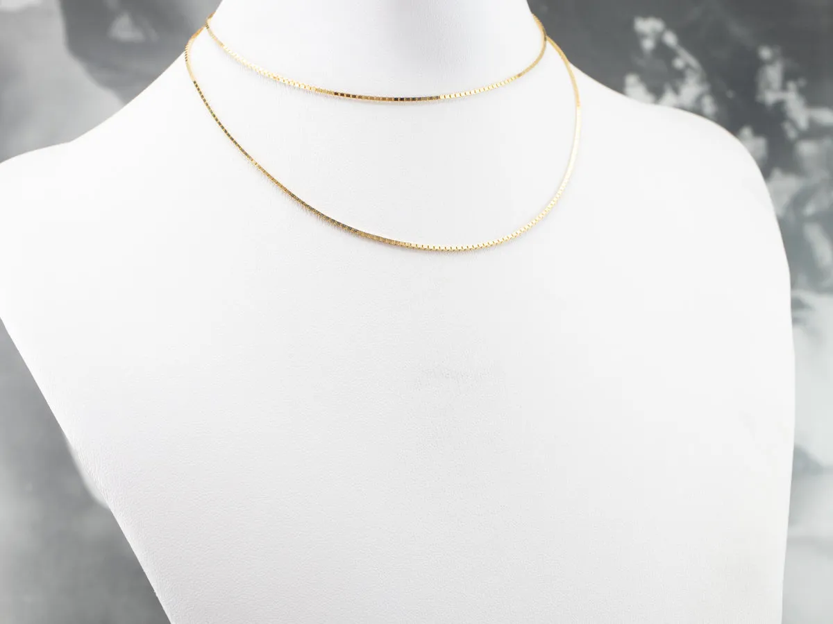 14K Gold Box Chain Necklace