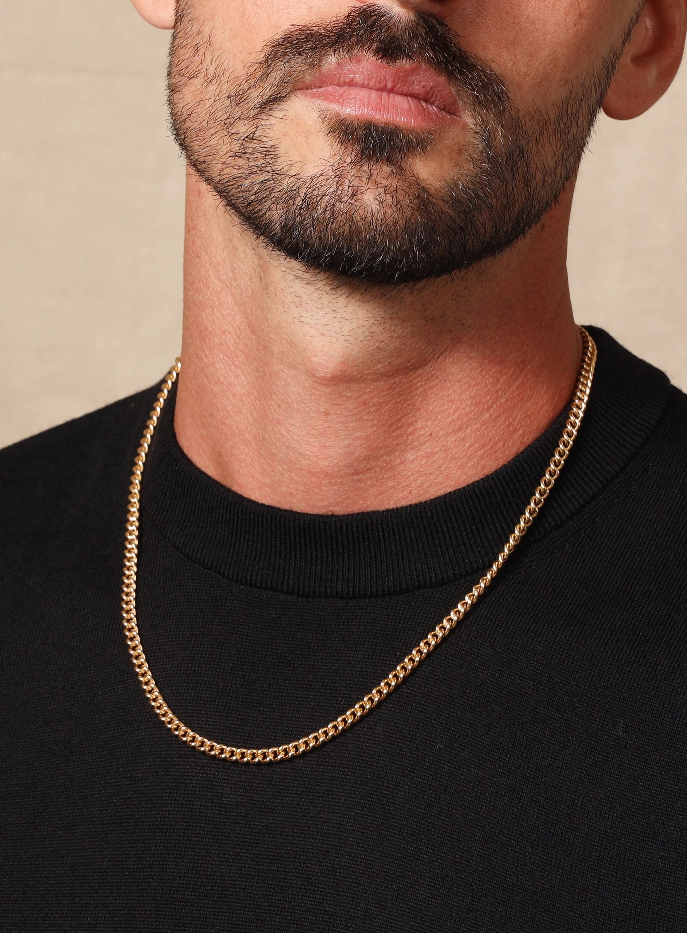 14K Gold Filled 4.7mm Curb Chain Necklace for Men