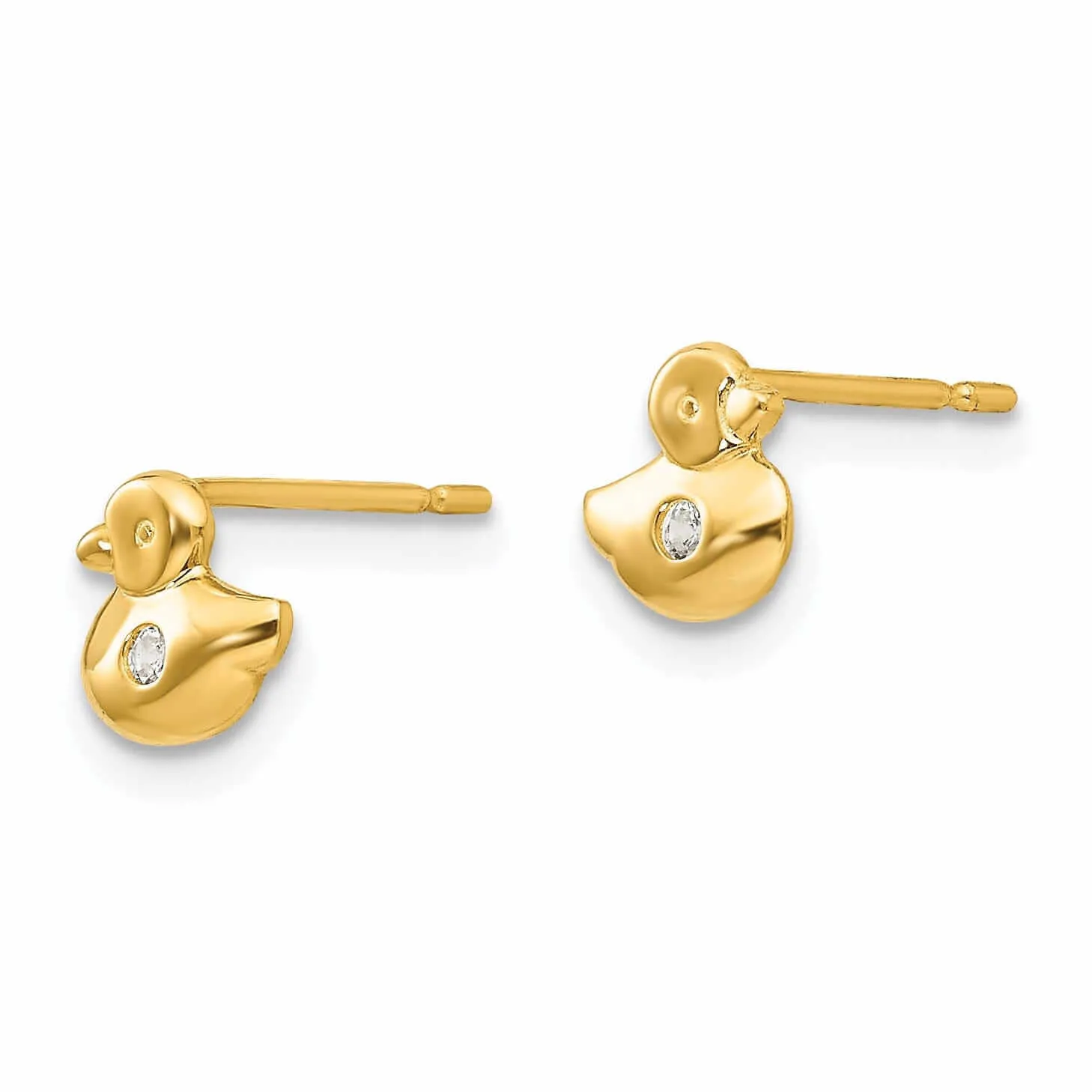 14k Madi K CZ Childrens Duck Post Earrings