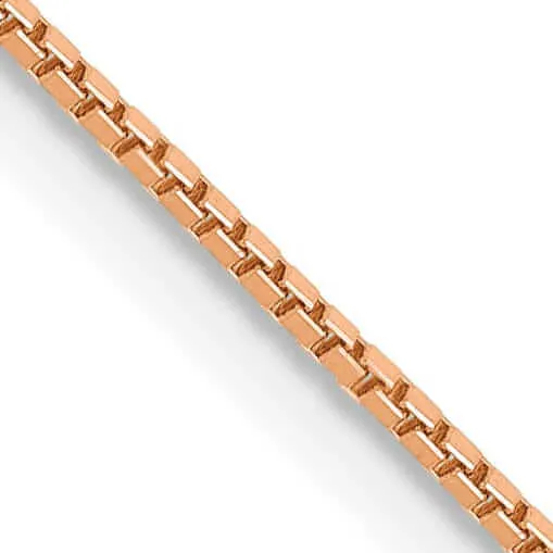 14k Rose Gold 0.80mm Solid Box Link Chain