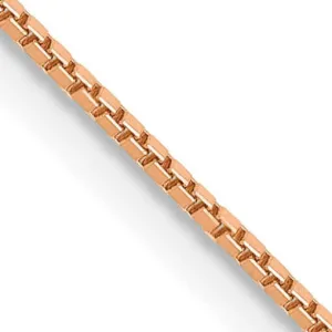 14k Rose Gold 0.80mm Solid Box Link Chain