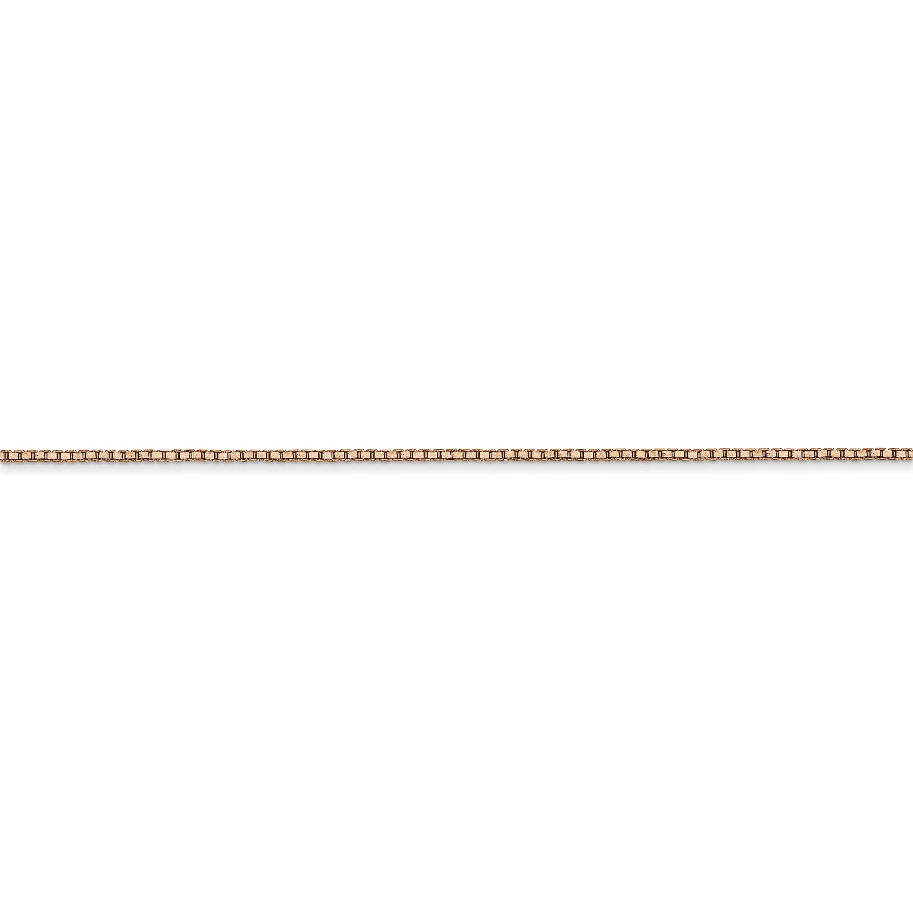 14k Rose Gold 0.80mm Solid Box Link Chain