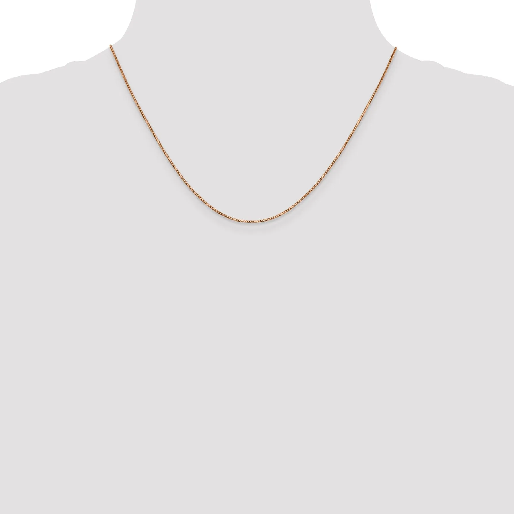 14k Rose Gold 0.80mm Solid Box Link Chain