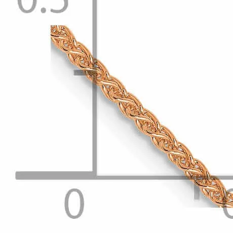 14K Rose Gold 1.2mm Spiga Wheat Chain