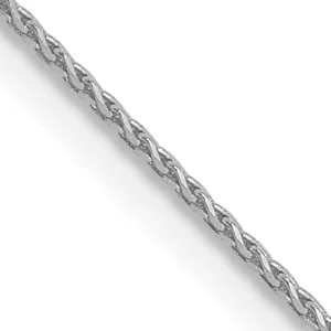 14k White Gold 0.65mm D.C Spiga Pendant Chain