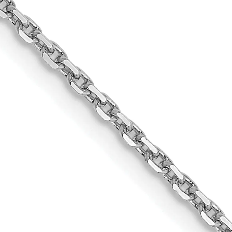 14k White Gold 1.40mm Round Link Cable Chain