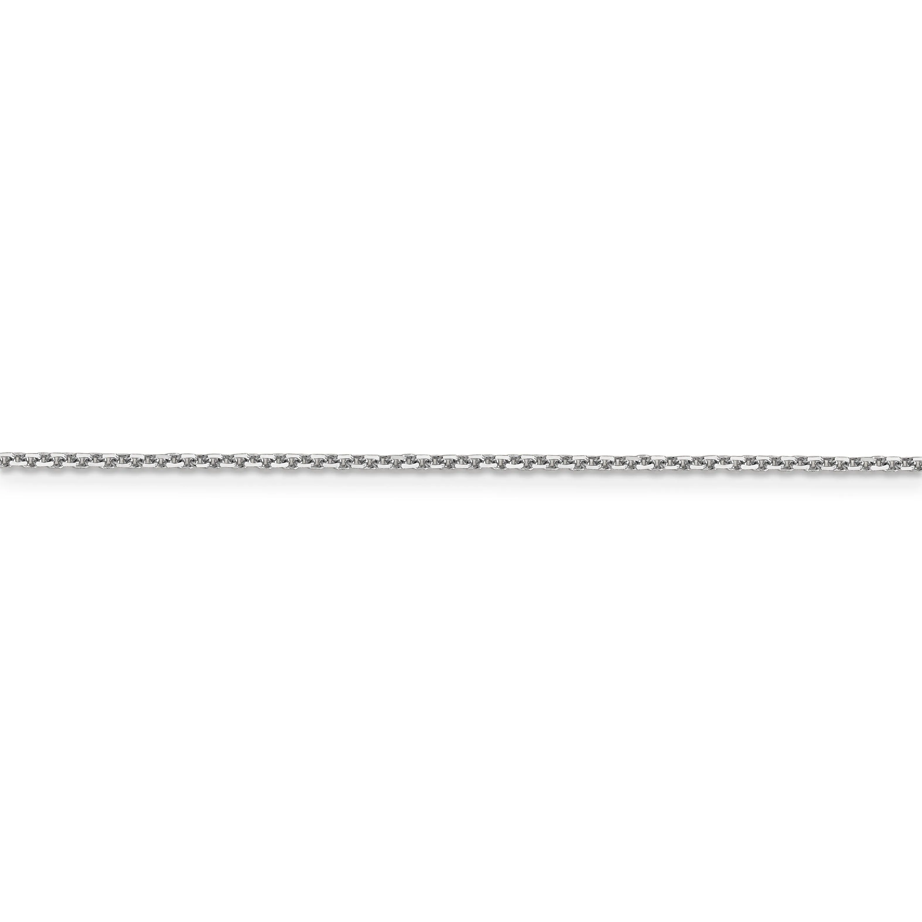 14k White Gold 1.40mm Round Link Cable Chain