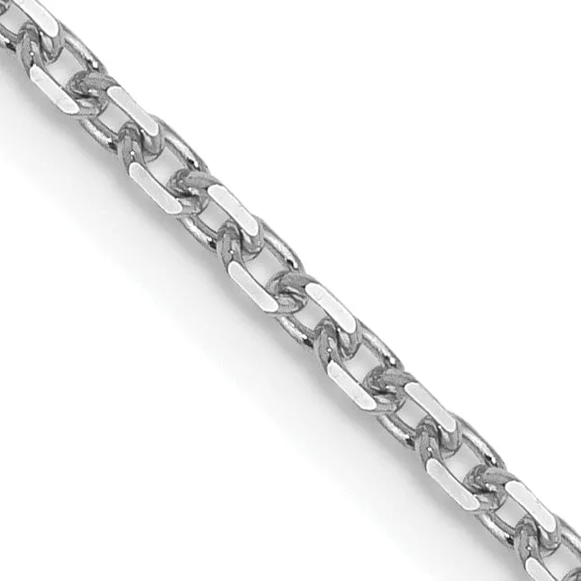 14K White Gold 1.5 mm Diamond Cut Rolo Chain