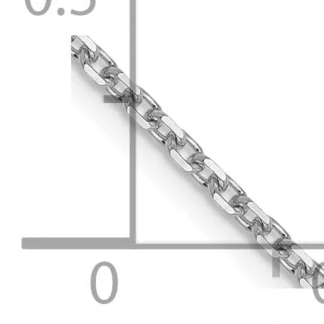 14K White Gold 1.5 mm Diamond Cut Rolo Chain