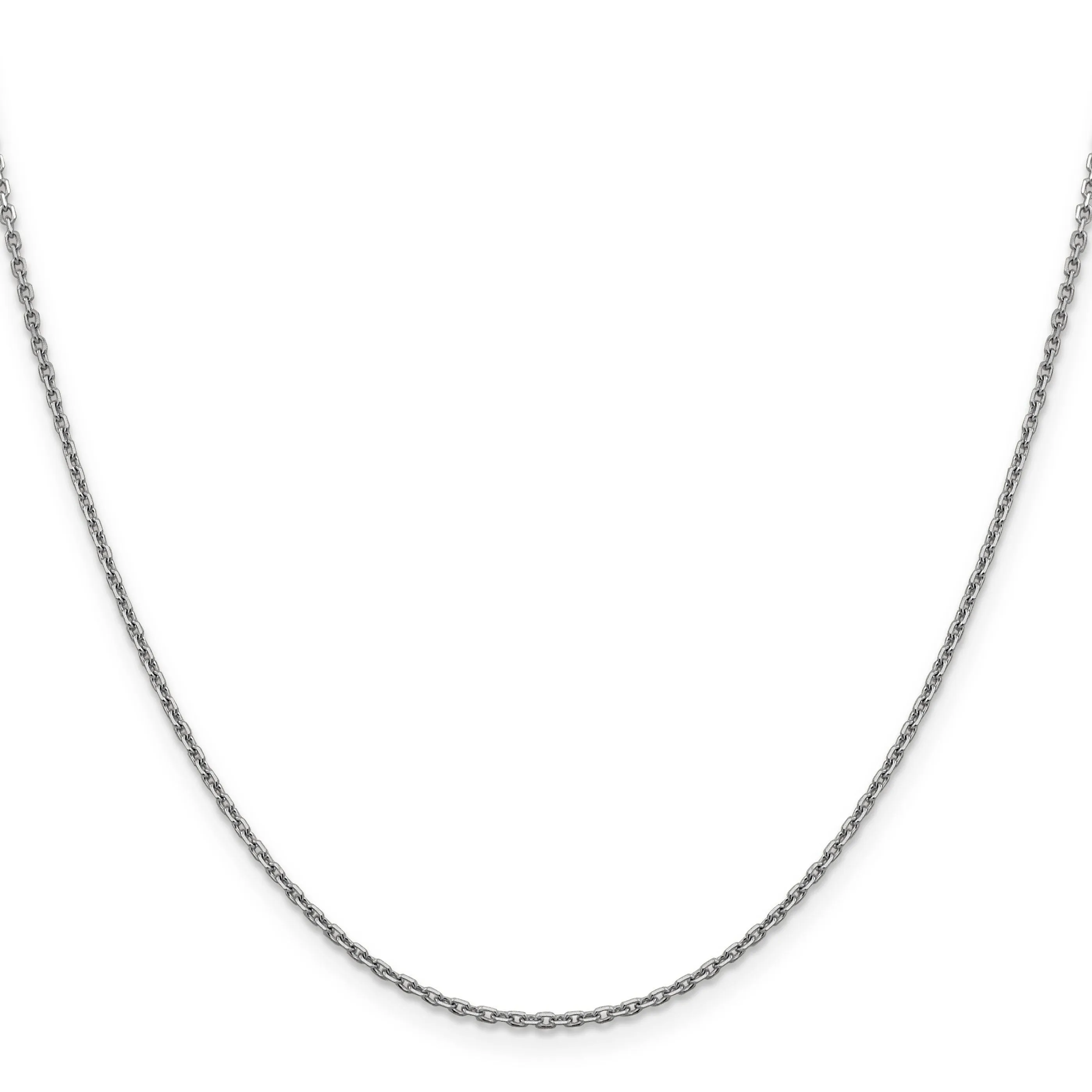 14K White Gold 1.5 mm Diamond Cut Rolo Chain