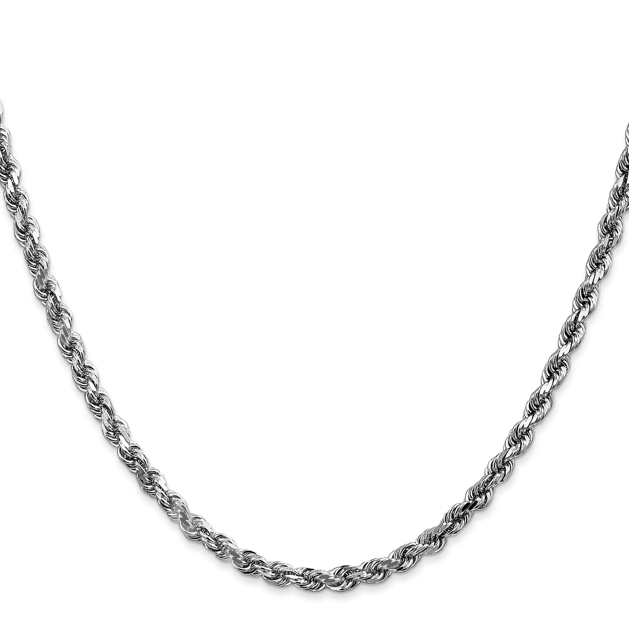 14k White Gold 4.00mm D.C Rope Chain