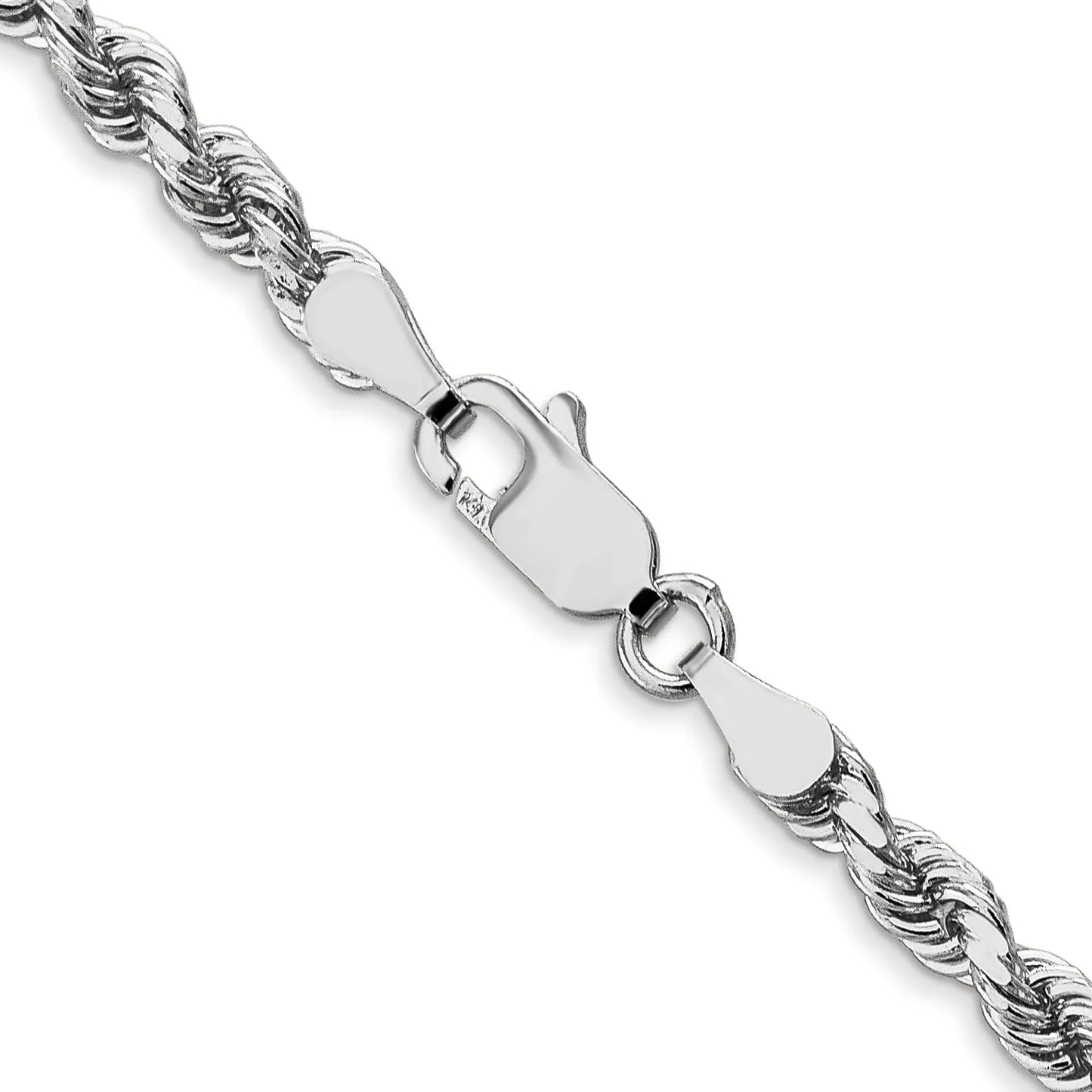 14k White Gold 4.00mm D.C Rope Chain