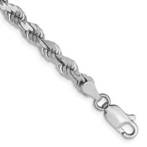 14k White Gold 4.00mm D.C Rope Chain