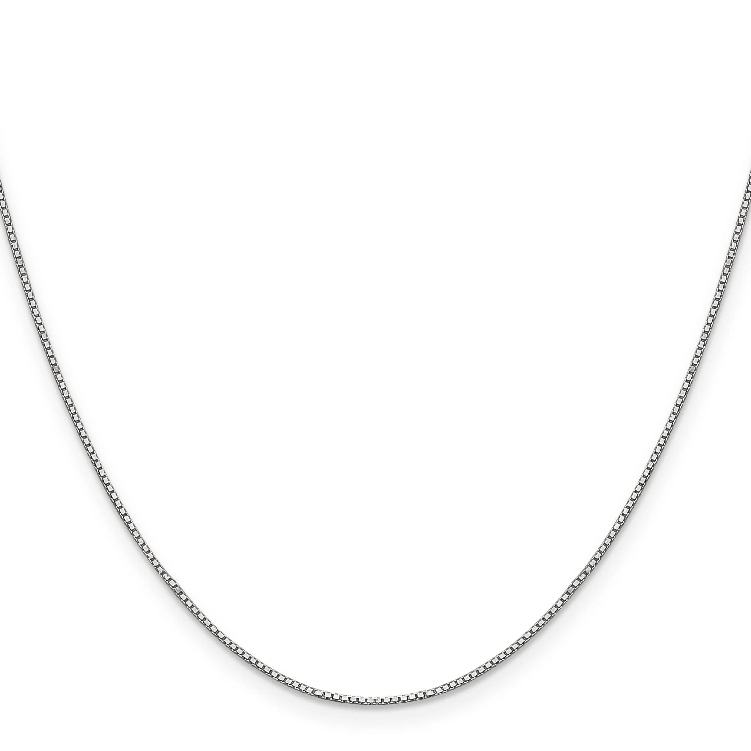 14K White Gold .9 mm Box Chain