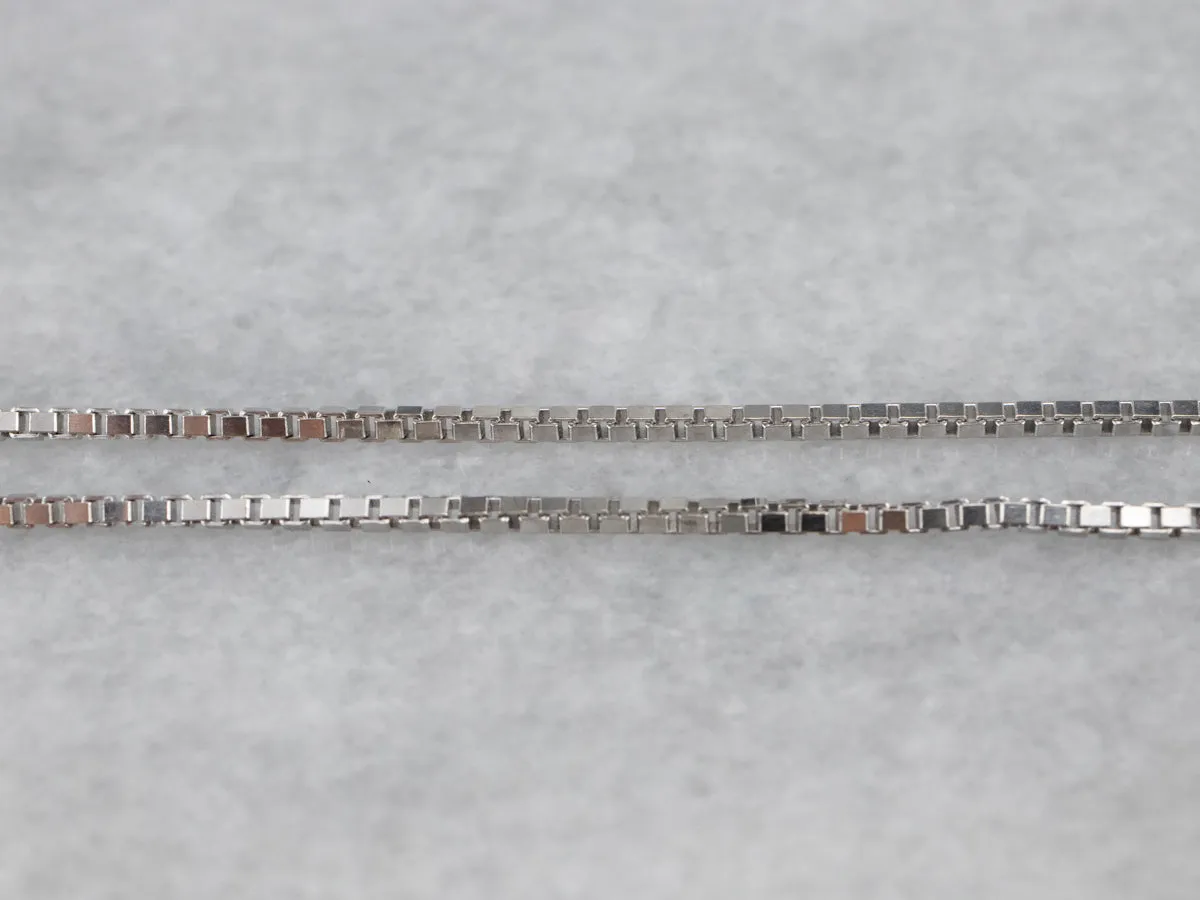 14K White Gold Box Chain