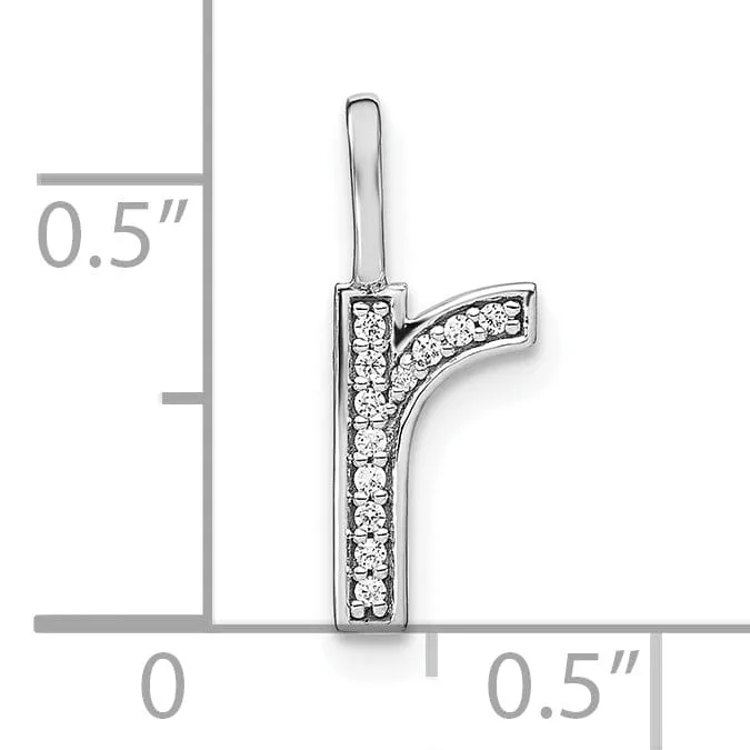 14K White Gold Diamond 0.042-CT Lower Case Style R Initial Charm