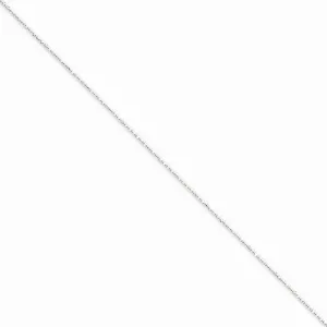 14K White Gold Diamond-Cut Beaded Pendant Chain Anklet