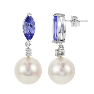 14k White Gold Freshwater Pearl Earring