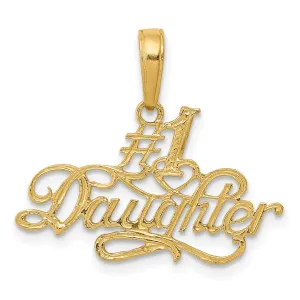 14k Yellow Gold #1 Daughter Charm Pendant