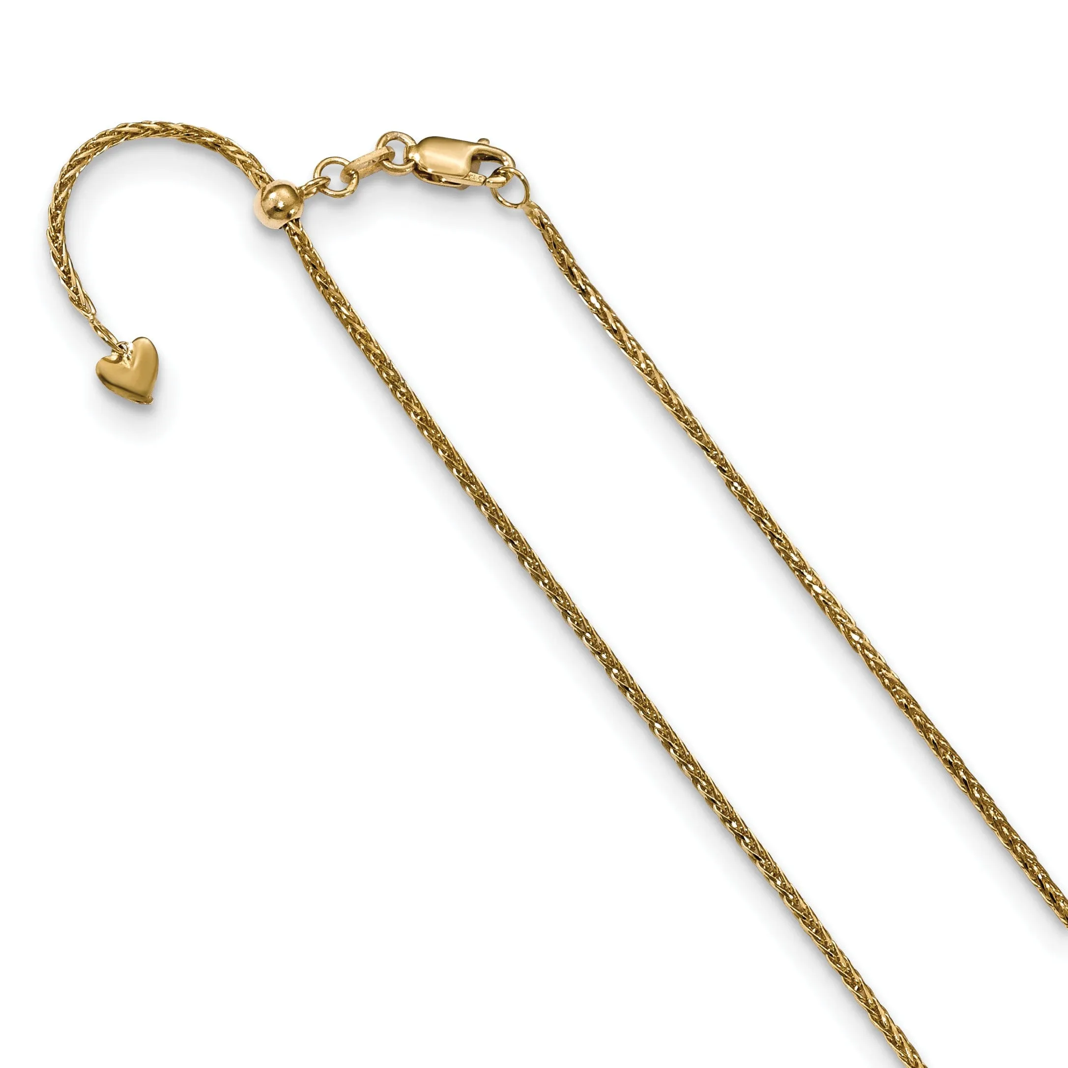 14k Yellow Gold 1.3 mm Diamond Cut Wheat Chain