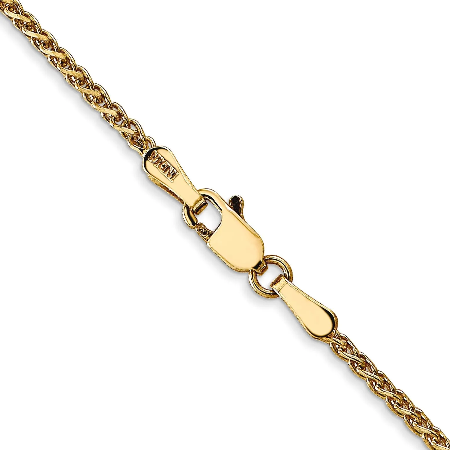 14k Yellow Gold 1.40mm Diamond Cut Spiga Chain