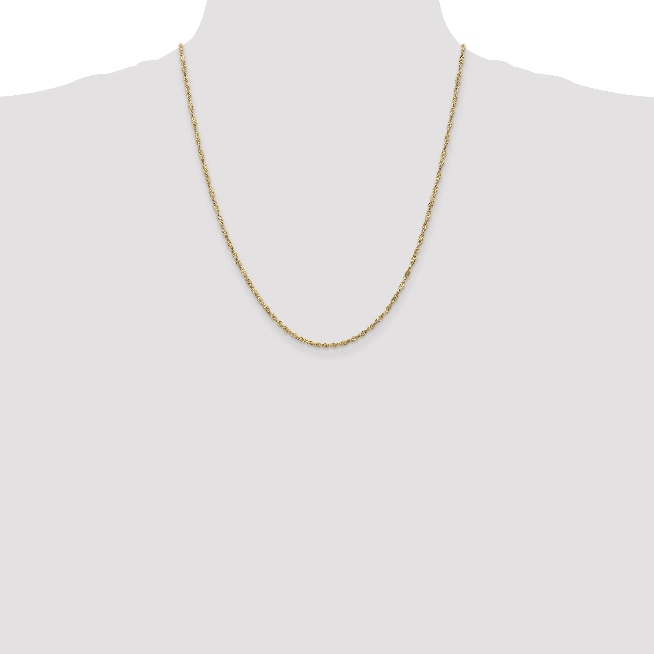 14k Yellow Gold 1.6 mm Singapore Chain