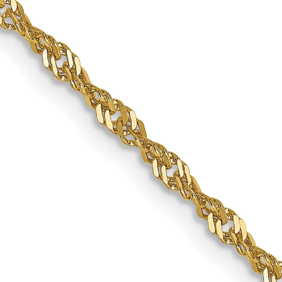 14k Yellow Gold 1.6 mm Singapore Chain