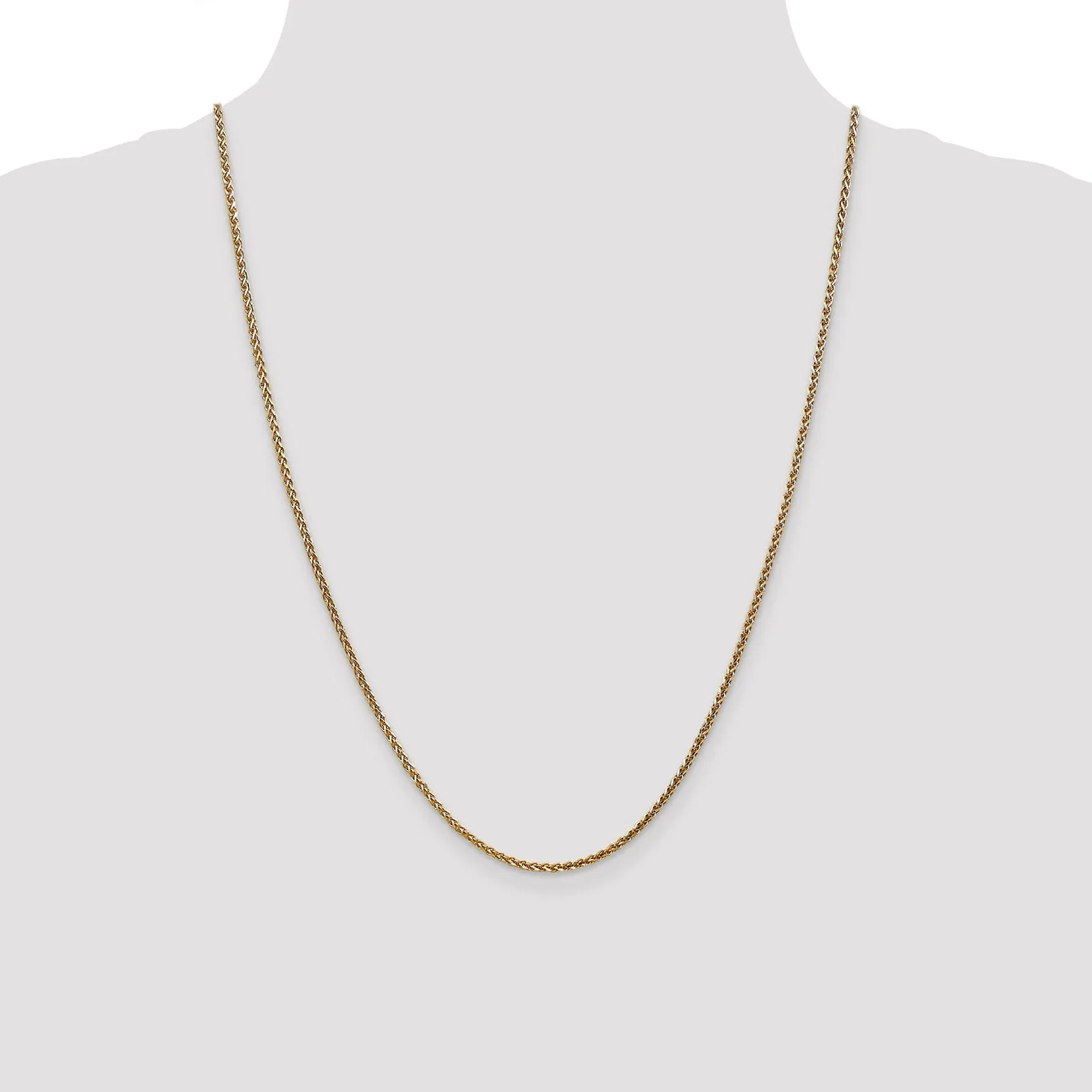 14k Yellow Gold 1.8mm Solid D.C Spiga Chain