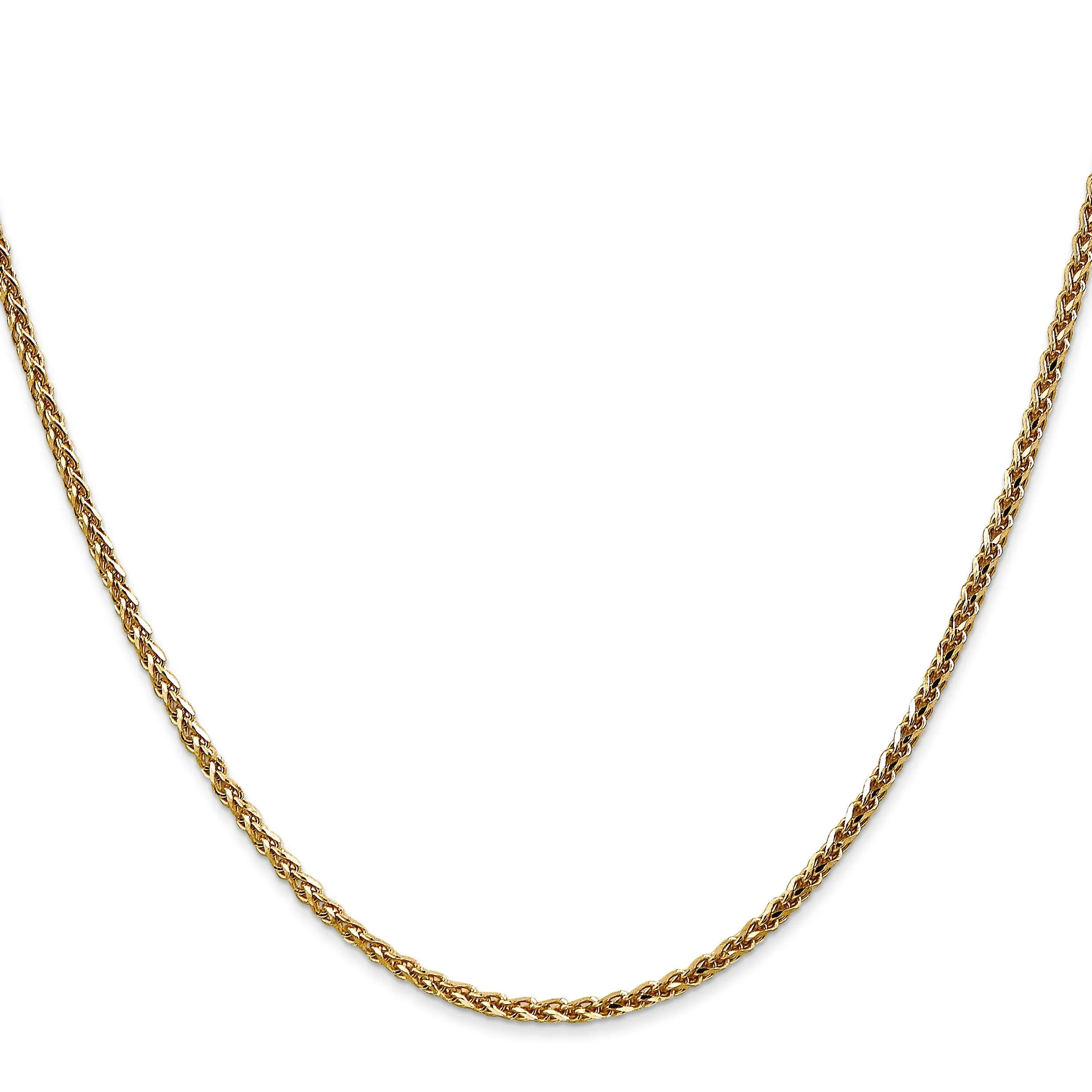 14k Yellow Gold 1.8mm Solid D.C Spiga Chain