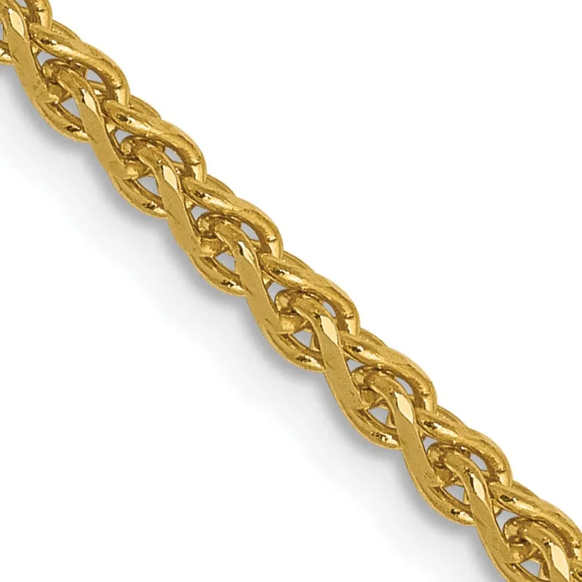 14k Yellow Gold 1.8mm Solid D.C Spiga Chain