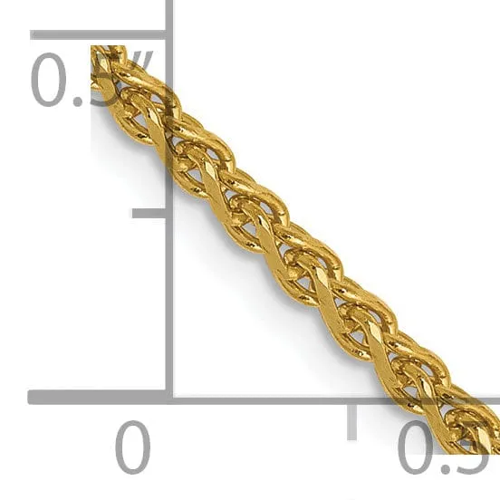 14k Yellow Gold 1.8mm Solid D.C Spiga Chain