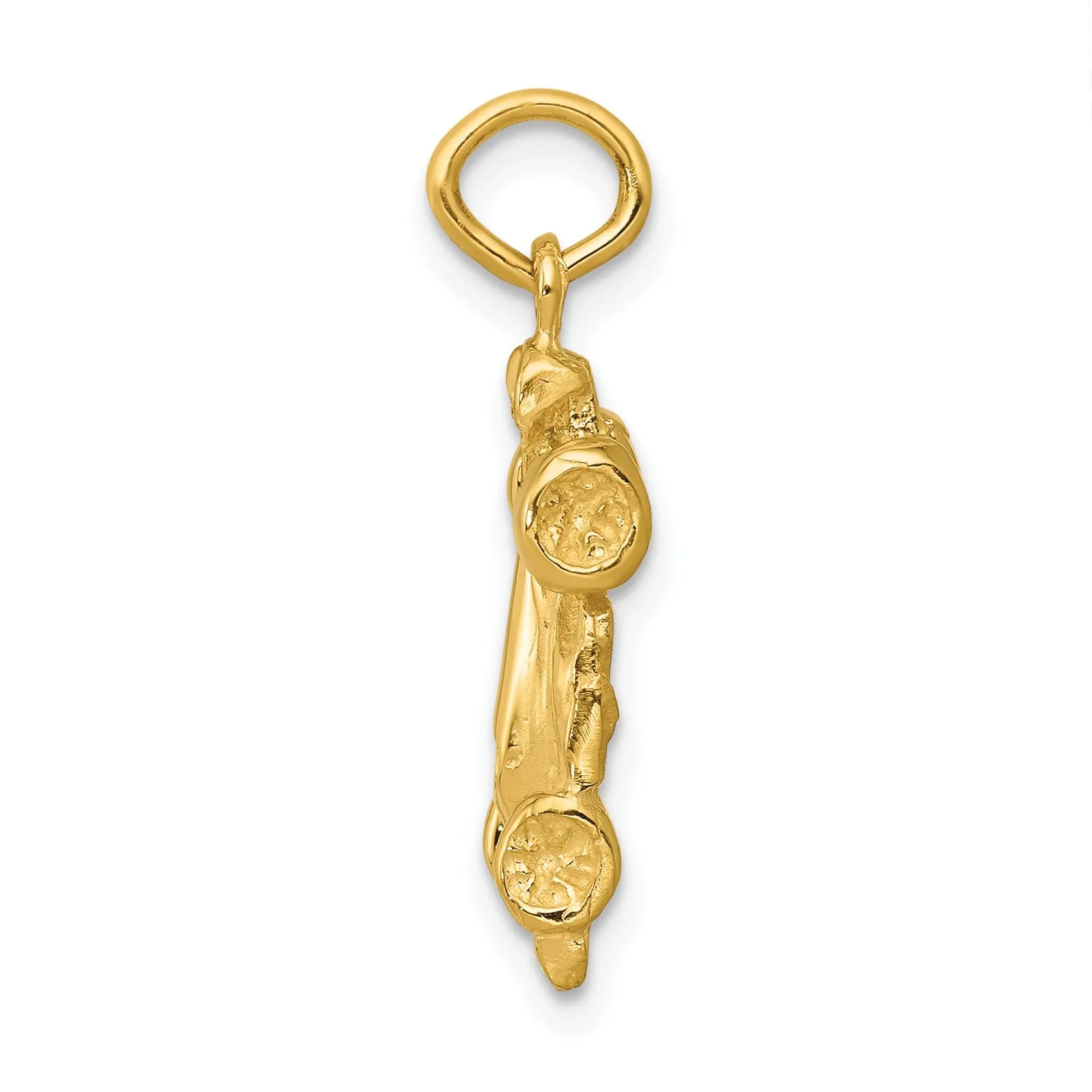 14k Yellow Gold 3-Dimensional Race Car Charm