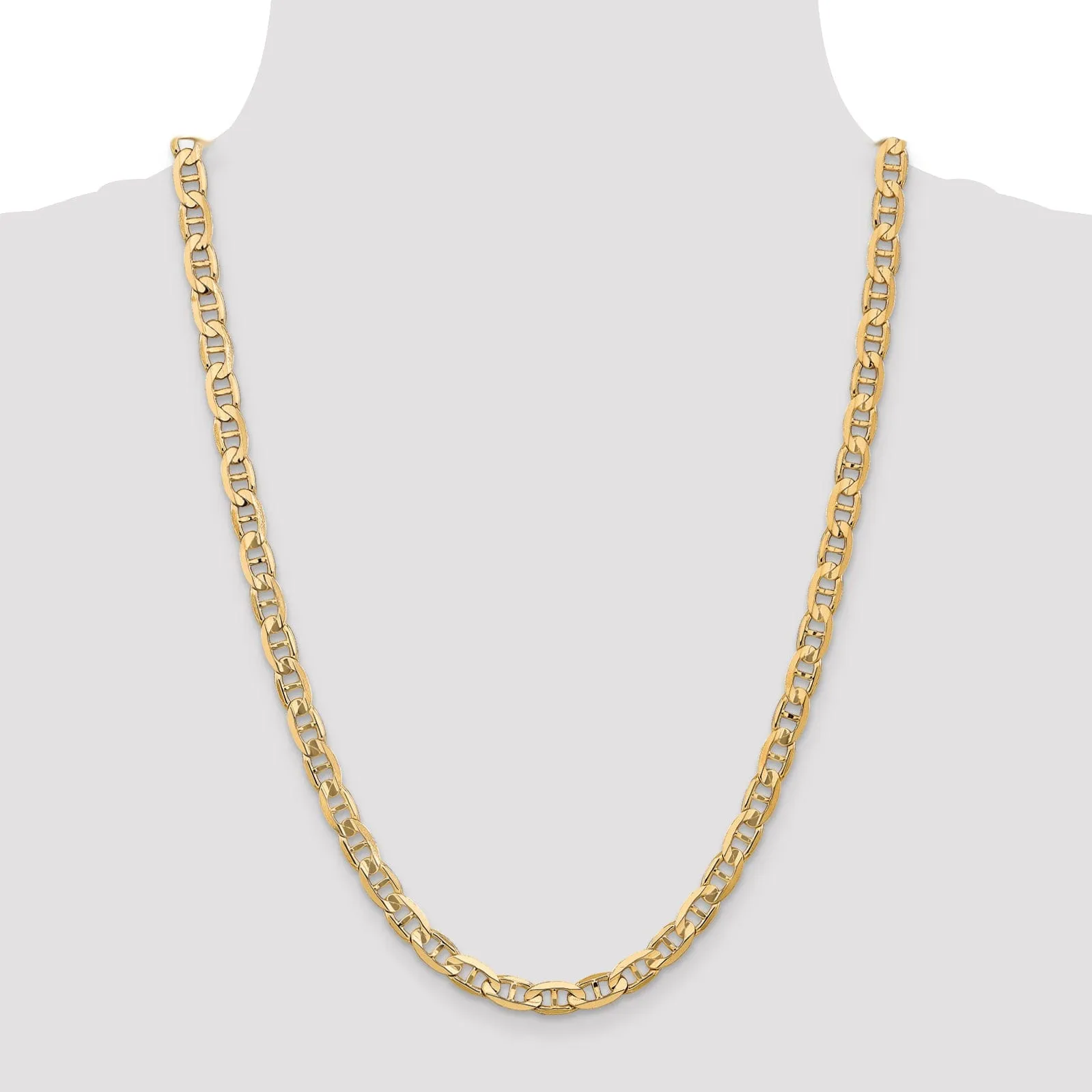 14k Yellow Gold 6.25mm Concave Anchor Chain