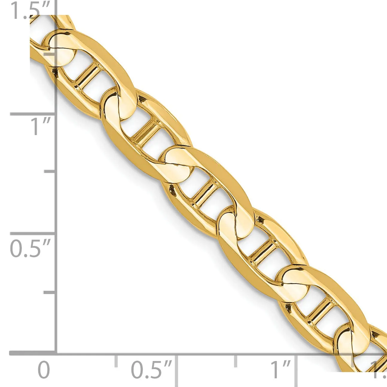 14k Yellow Gold 6.25mm Concave Anchor Chain