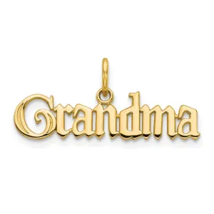 14k Yellow Gold Grandma Charm Pendant