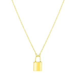 14k Yellow Gold Padlock Necklace