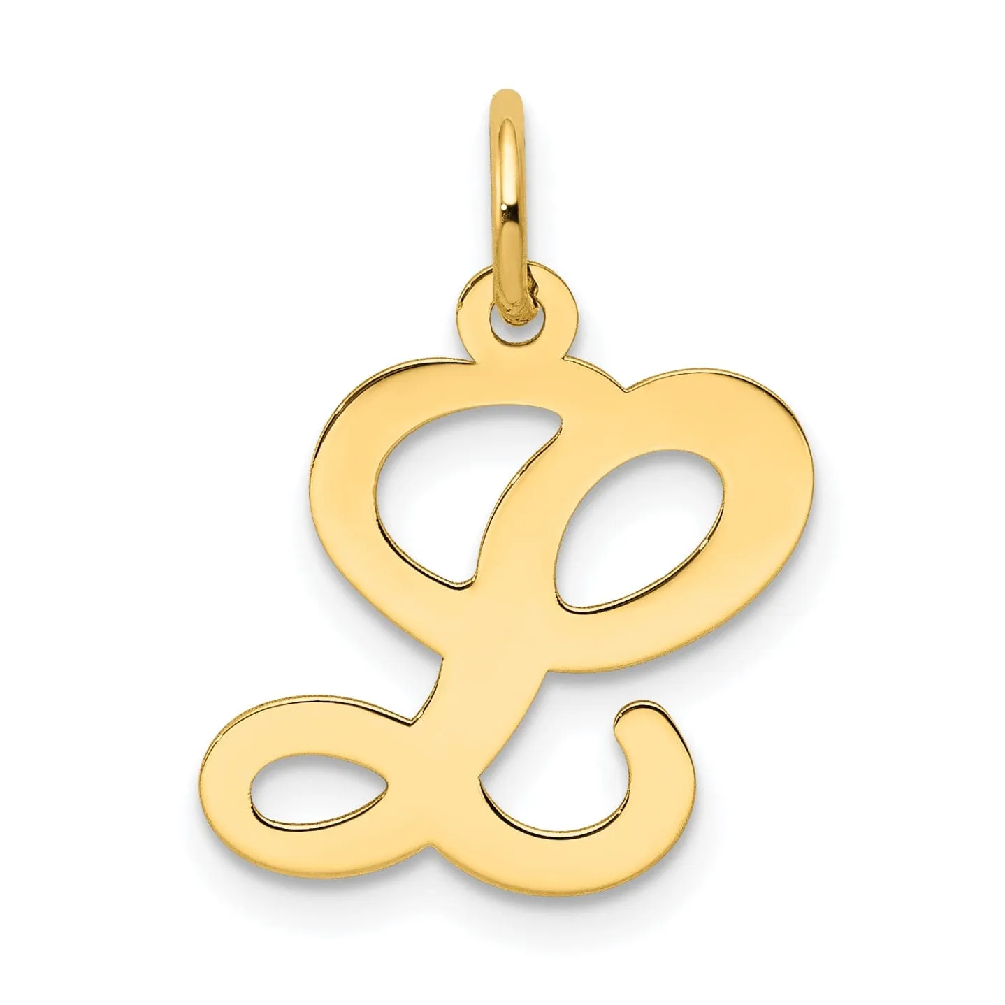 14k Yellow Gold Polished Fancy Initial L Charm