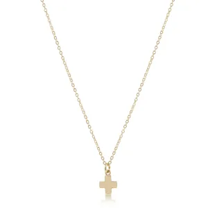 16” Necklace Gold Signature Cross Small Charm