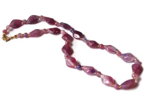 18 Inch Purple Beaded Choker Necklace