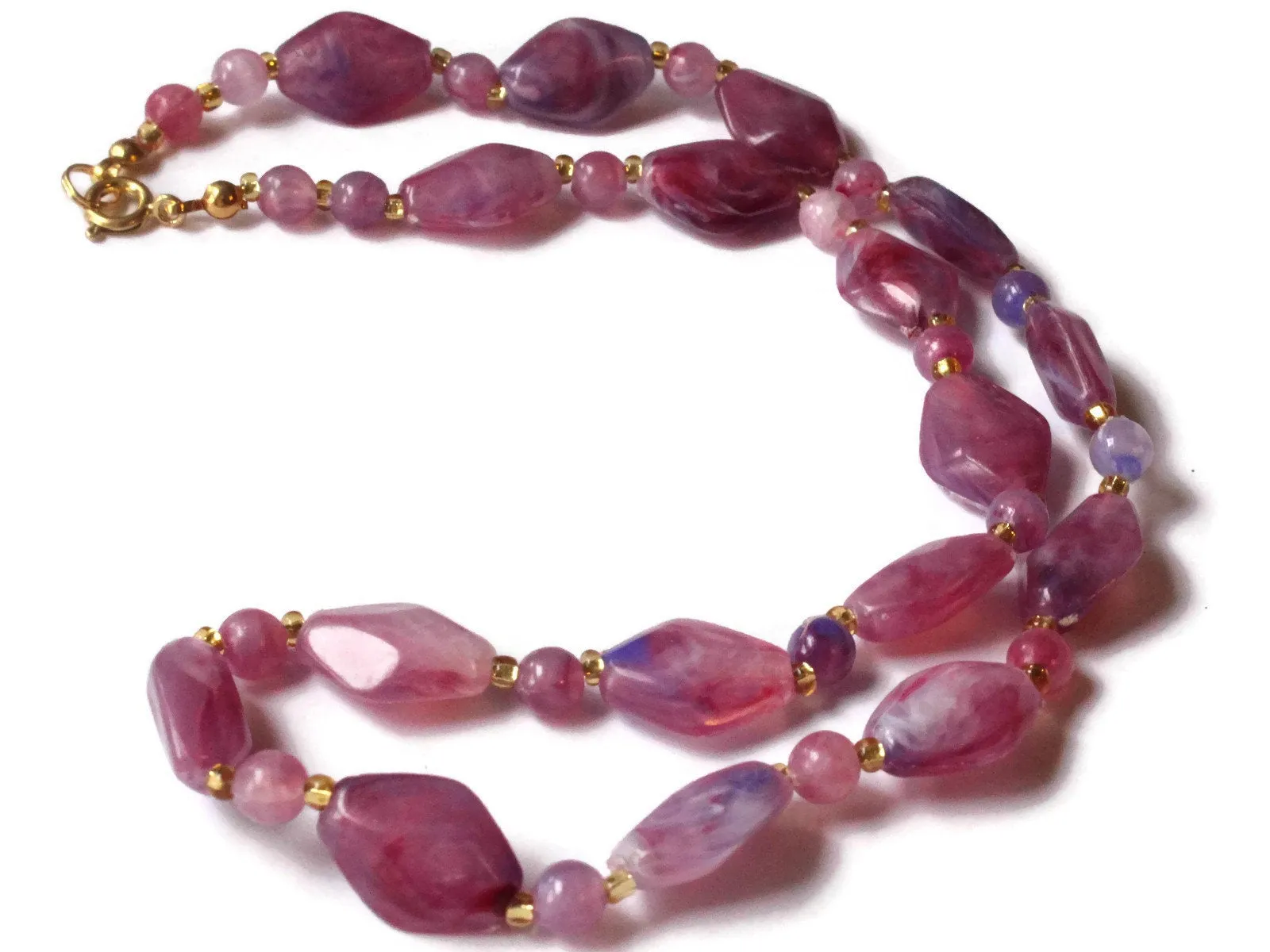 18 Inch Purple Beaded Choker Necklace