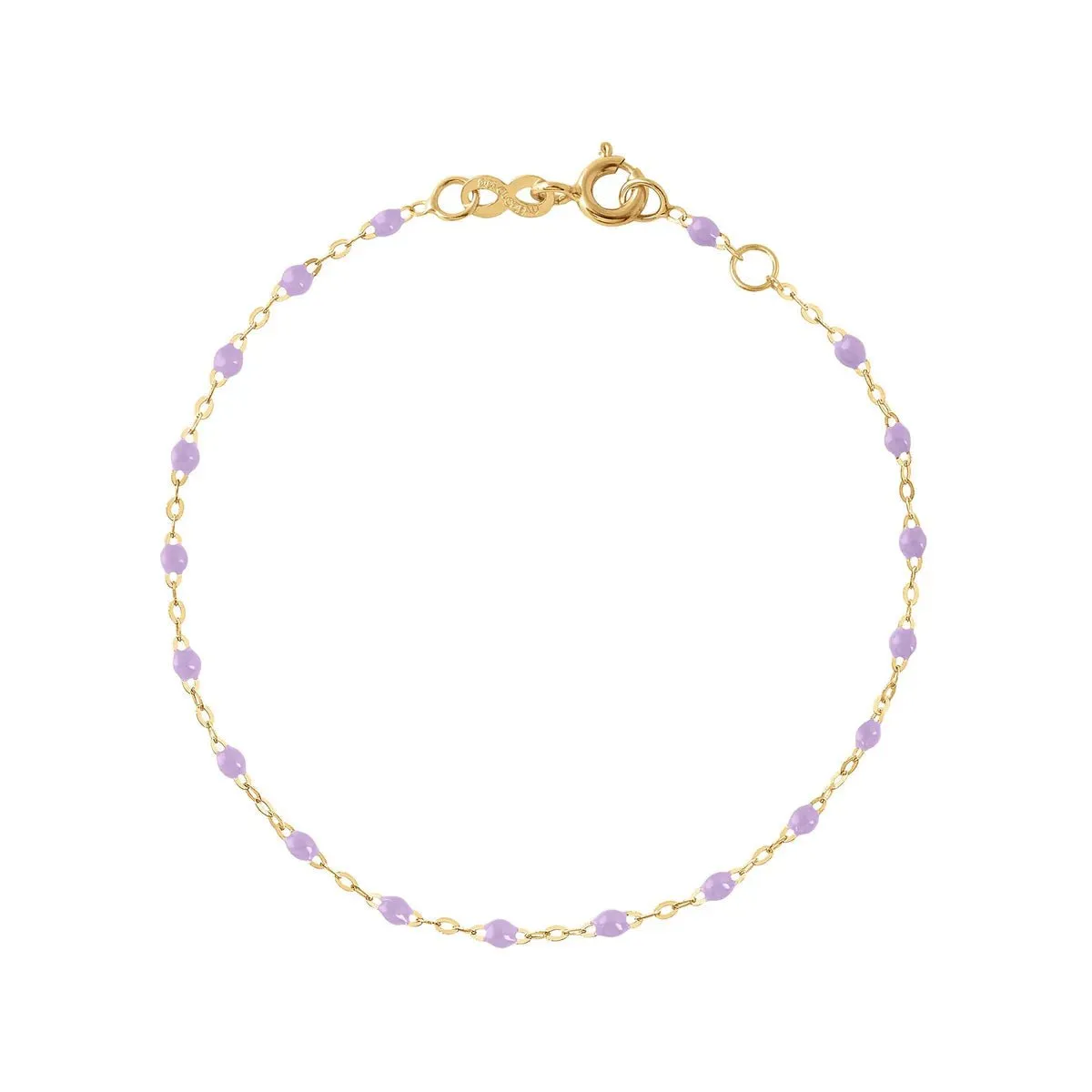 18K Gold and Lilac Resin Beaded Classic Bracelet