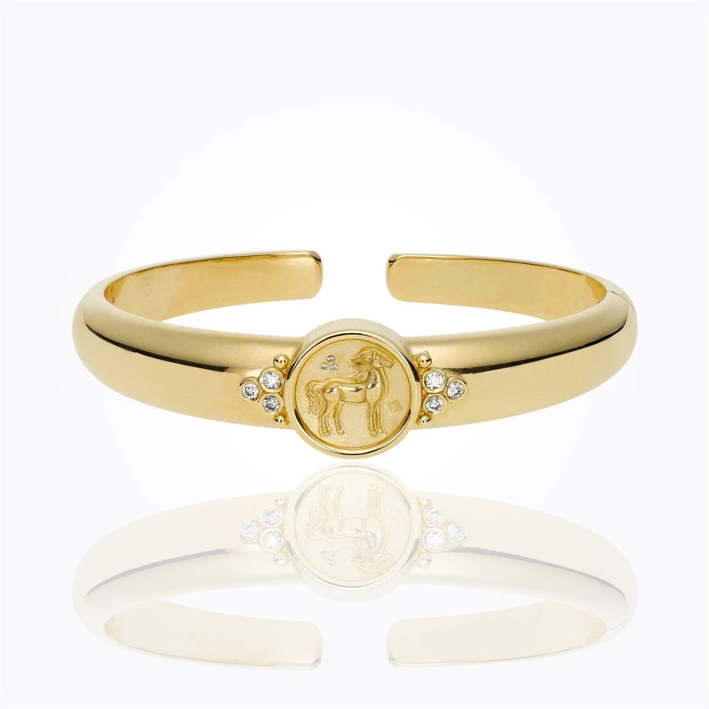 18K Horse Coin Bracelet with diamond