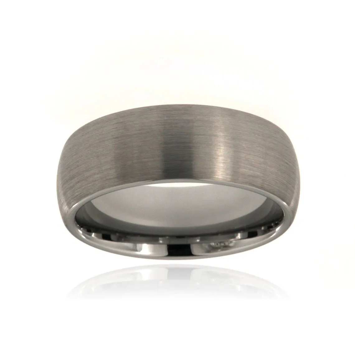 8mm Heavy Tungsten Carbide Brushed Finish Men's Band - FREE Personalization